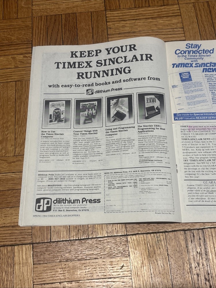 1984 QUICKSILVA Timex Sinclair 2068 Computer Game Catalogs & Brochures