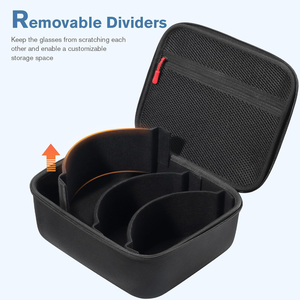 Premium Hard Case for Ski Goggles with Extra Lens Storage - Black