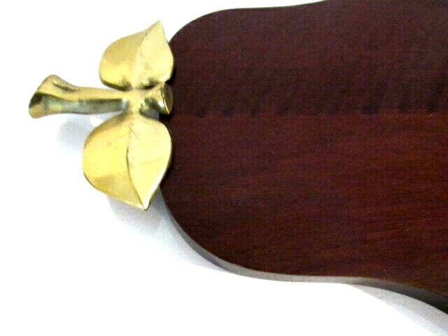 Solid Wood Pear Shaped Cutting Board With Brass