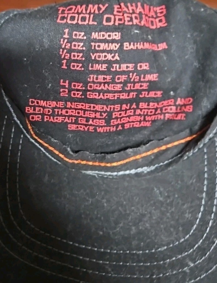 Tommy Bahama Paddleboard Hat Cap OSFA Black Adjustable Cool Operator Recipe