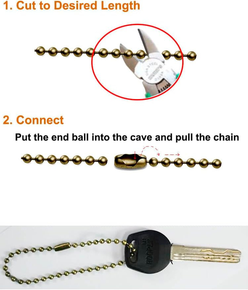 160-Inch Ceiling Fan Pull Chain, Rustproof 3Mm Pull Chain Extension for Ceiling