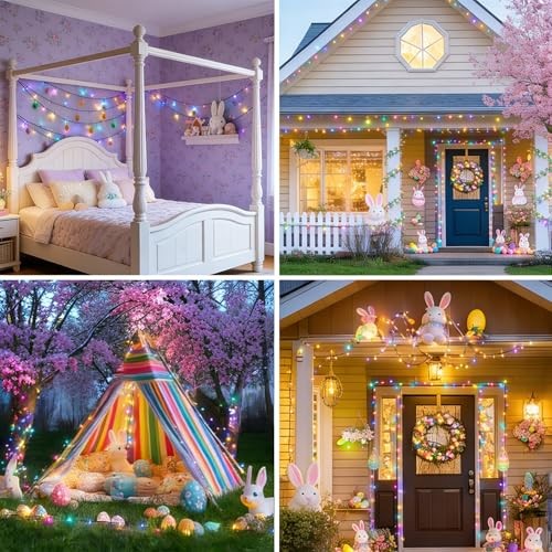Pastel Easter Lights String Christmas Mini Light, 32.5FT 100 LED Multicolor