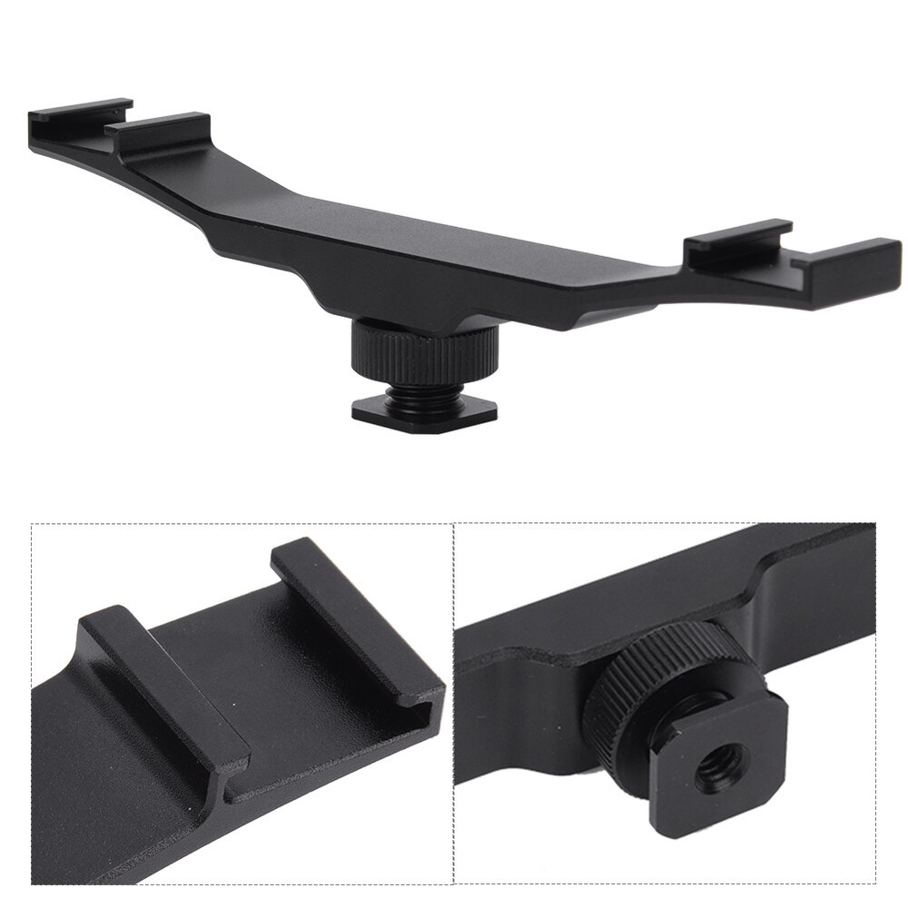 Cold Shoe Mount Extension Bar Bracket Wtih 1/4\'\' Hole For Camera