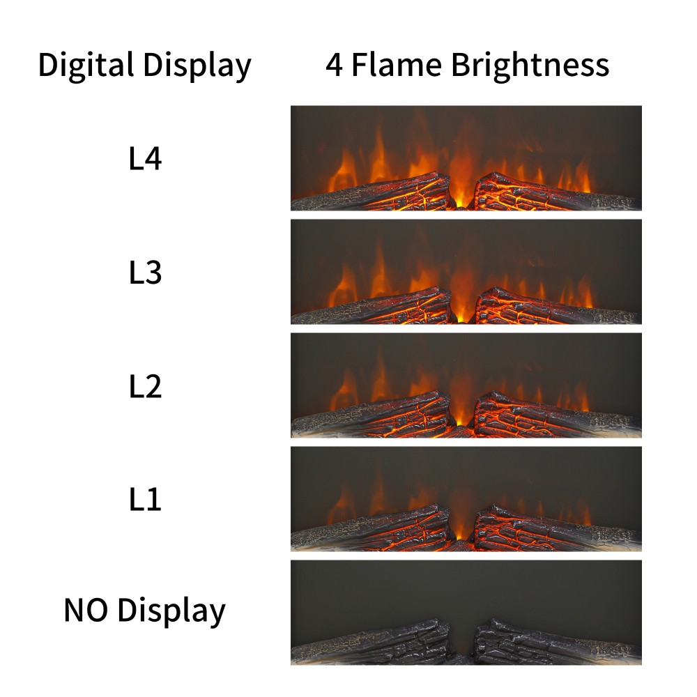 23'' Electric Fireplace Insert, Heater, Remote Control, Overheating Protection