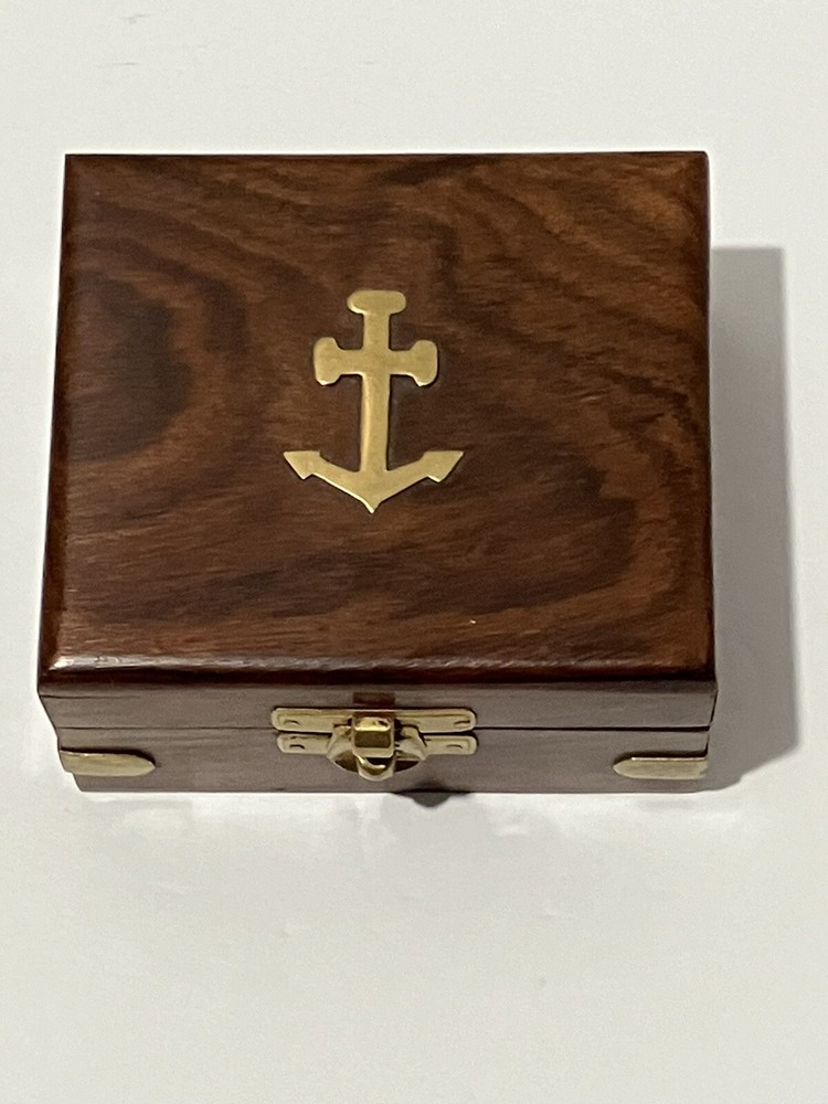 Brass Maritime Compass With Case