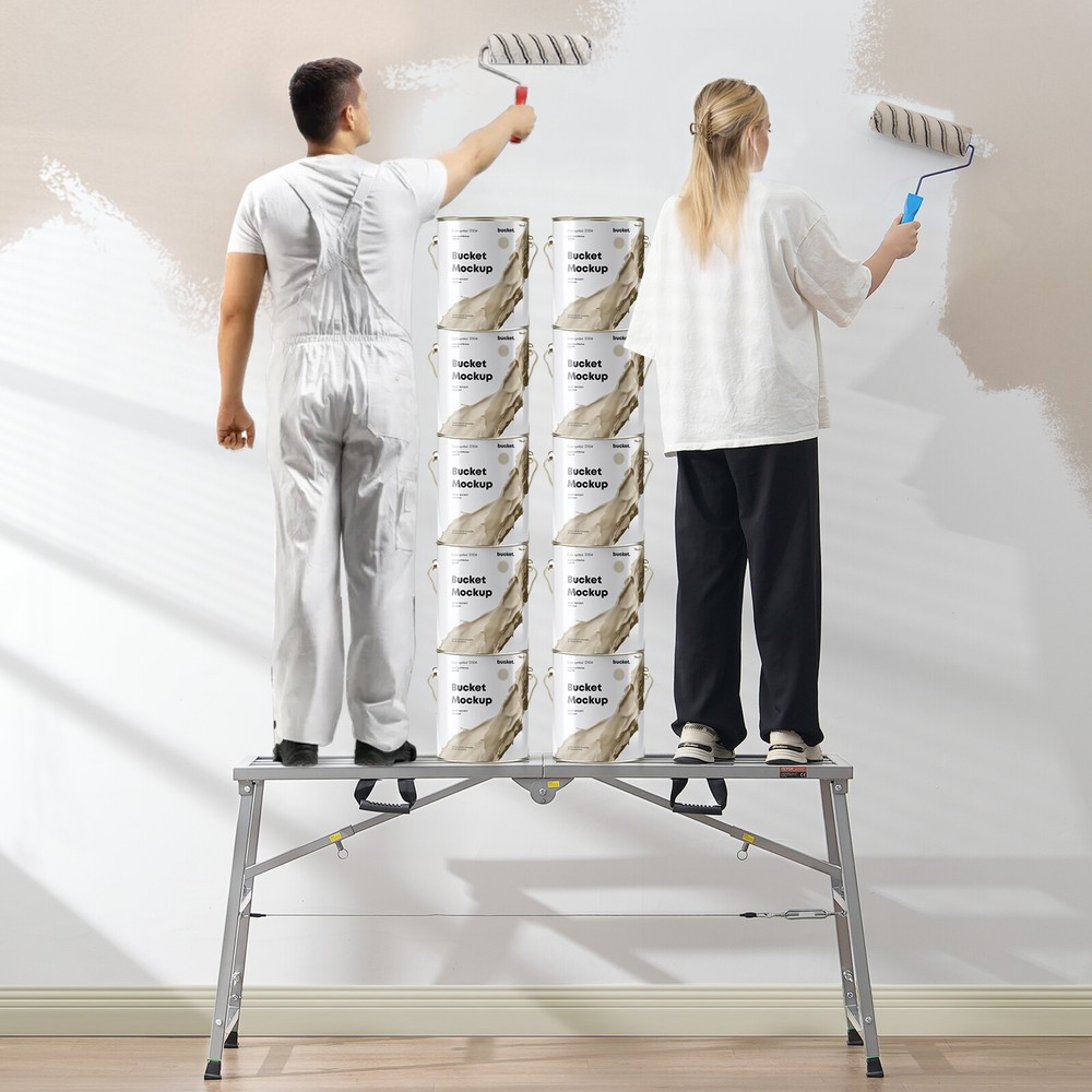 Work Platform Adjustable Height Portable Scaffolding Platform 880 lb Load