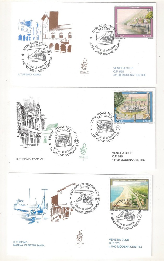 ITALY ENVELOPE FDC VENETO 2006 EUROPE INTEGRATION YOUNG PEOPLE 2 ENVELOPES 1364 IT