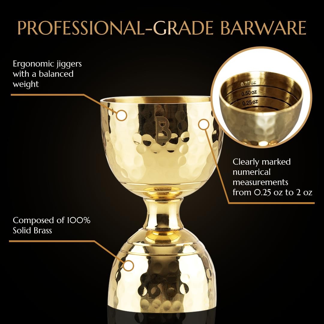 Hammered Bell Jigger by Bull In China - Premium 100% Bell, Brass