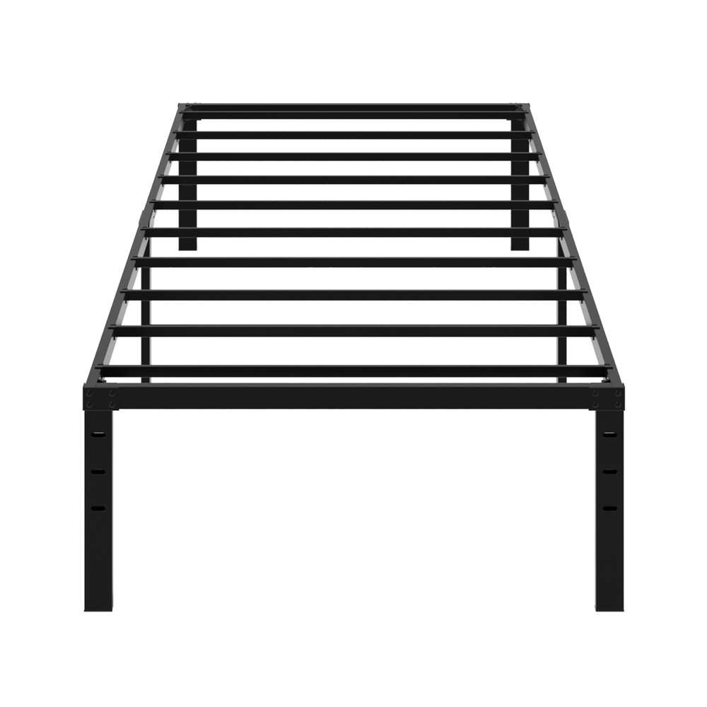 Black Twin Size Simple Basic Platform Metal Bed Frame 12 inch Bed Height