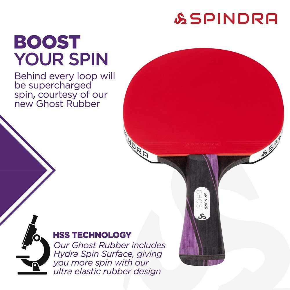 Spindra Performance Level Ping Pong Paddle, Intermediate/Advanced Table Tenni...