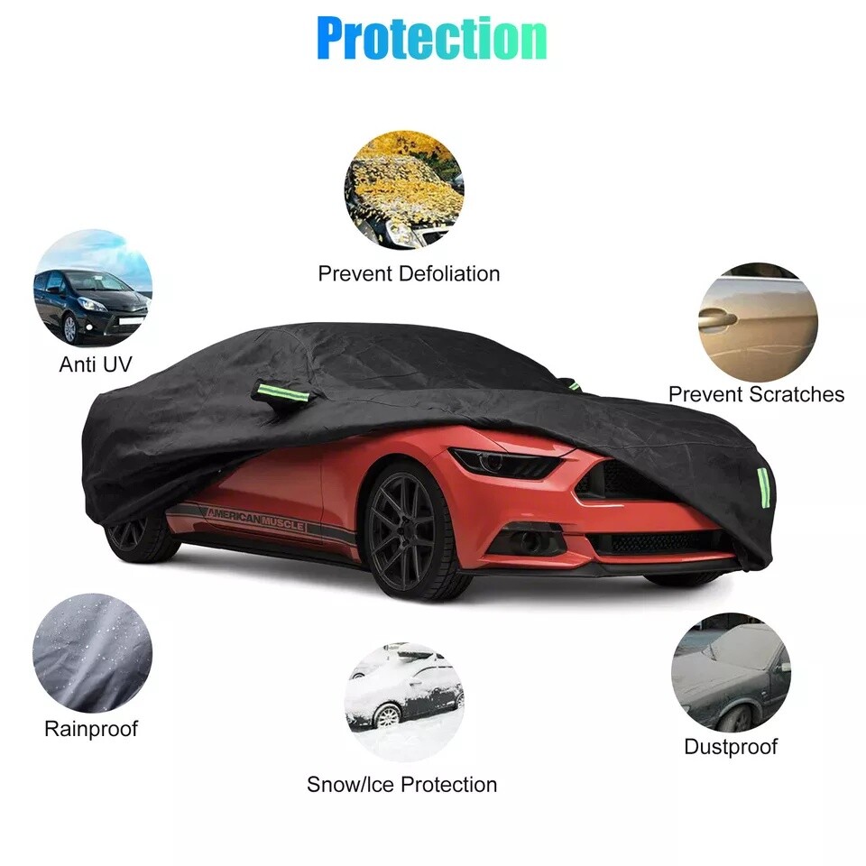 Heavy Duty Waterproof Full Car Cover All Weather Protection Outdoor Dustproof US