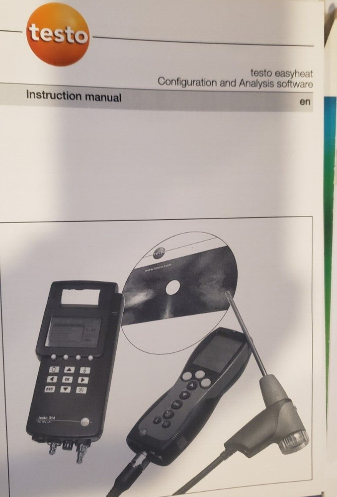 TESTO EASYHEAT SOFTWARE FOR TESTO COMBUSTION ANALYZER PART NO. 0554 3332