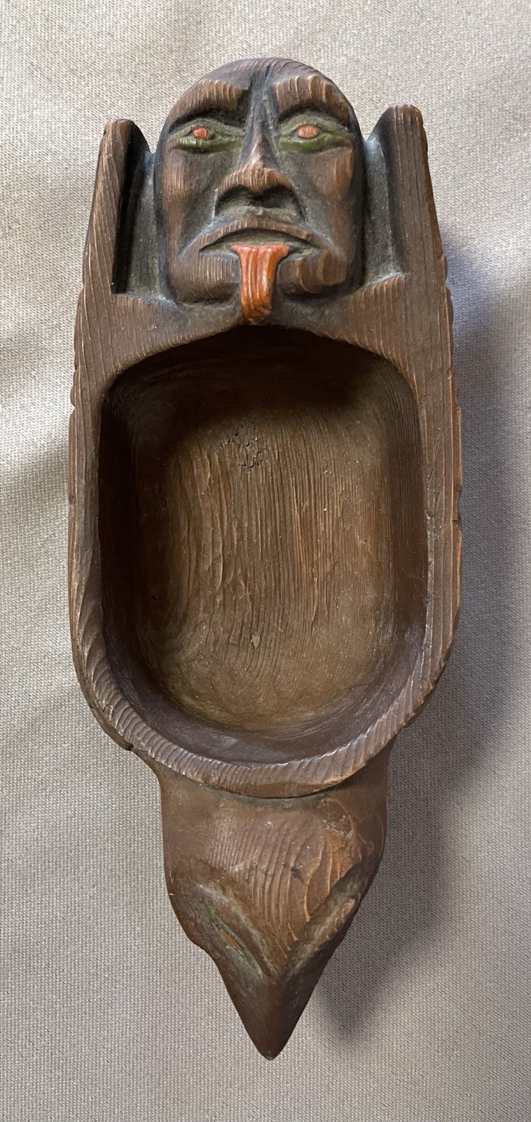 Antique Northwest Coast Carved Reproduction Grease Bowl, Estate Collection