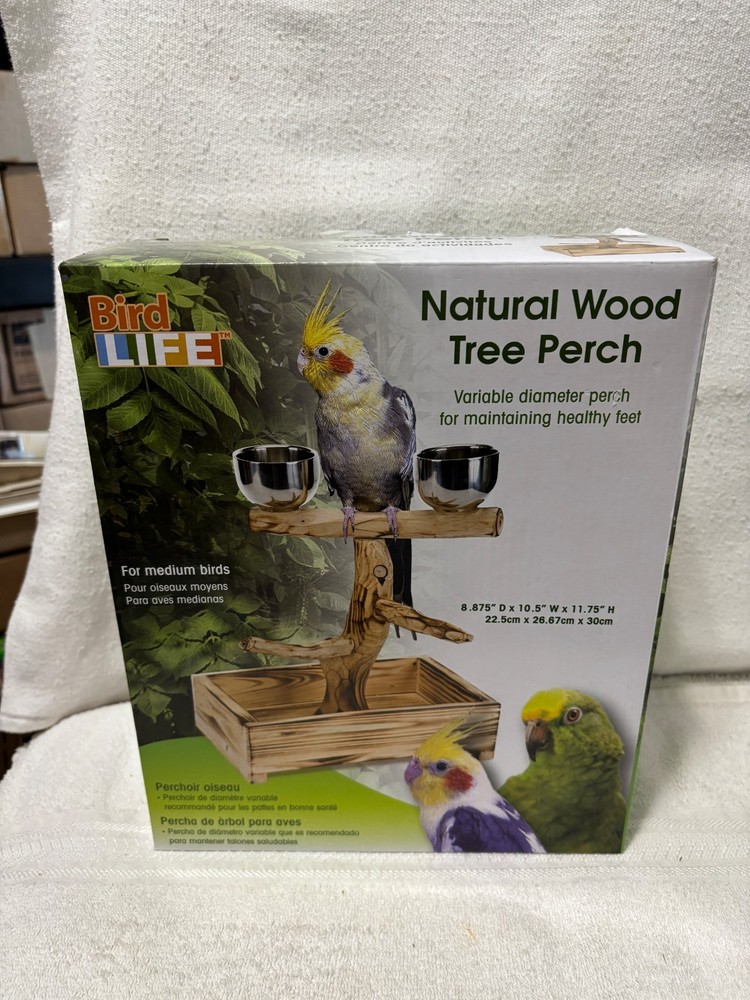 BIRD TREE PERCH NATURAL WOOD