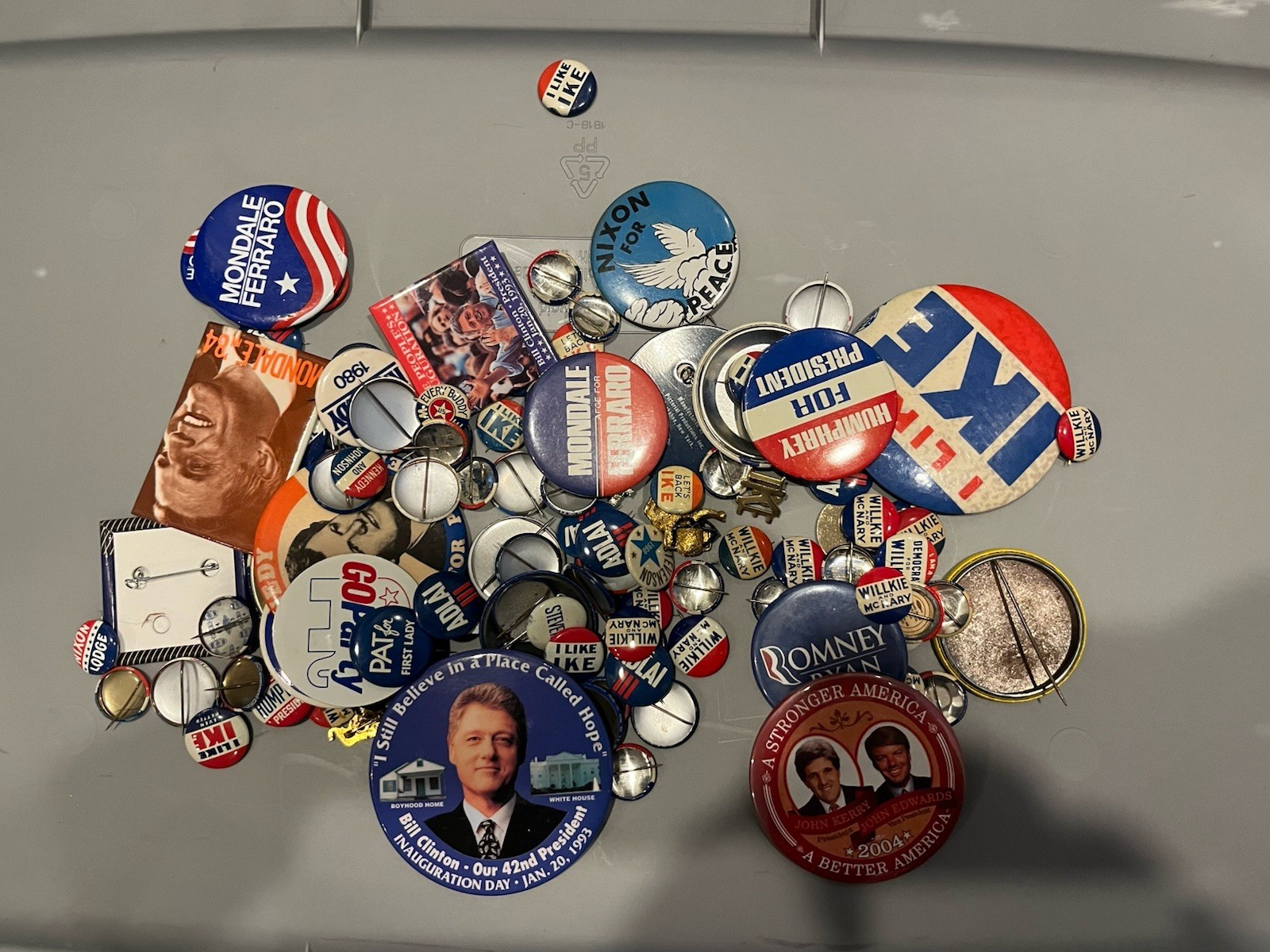 Political Ephemera Lot Paper, Pins, Collectibles, Stickers, Match By The Pound!