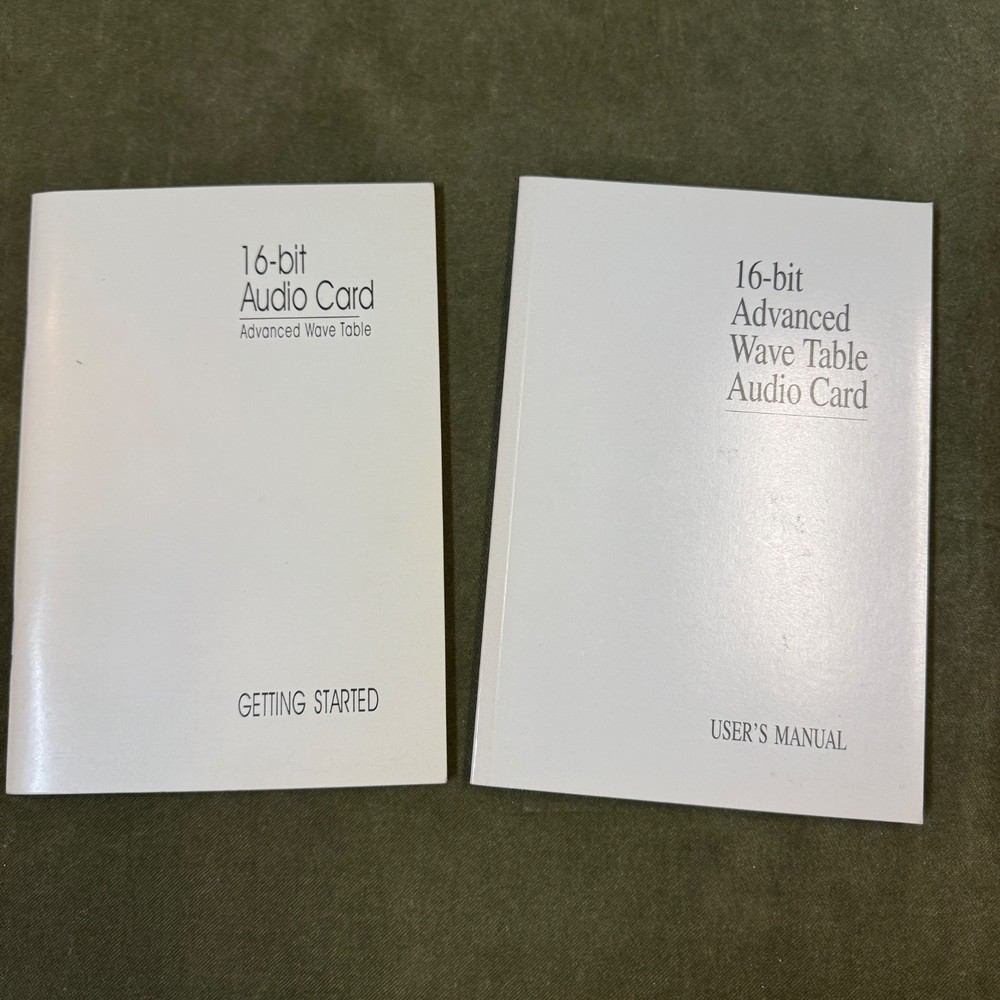 16-bit Advanced Wave Table Audio Card & 16-Bit Audio Card Get Started Booklets