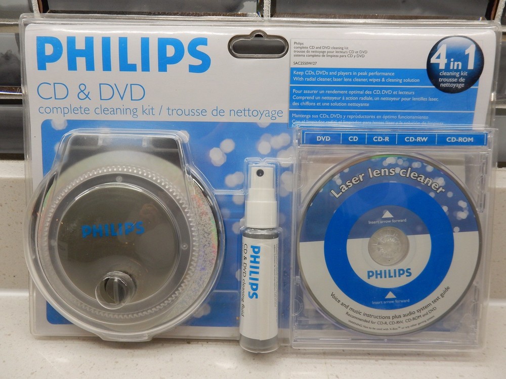 PHILIPS CD & DVD 4 In 1 Complete Cleaning Kit System - SEALED -