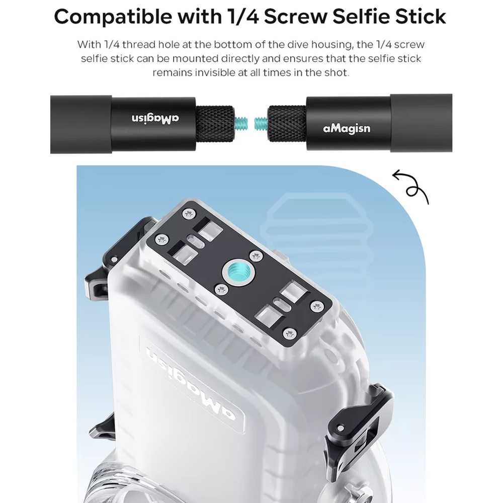 50M Quick Release Invisible Diving Case for Insta360 X4 Waterproof