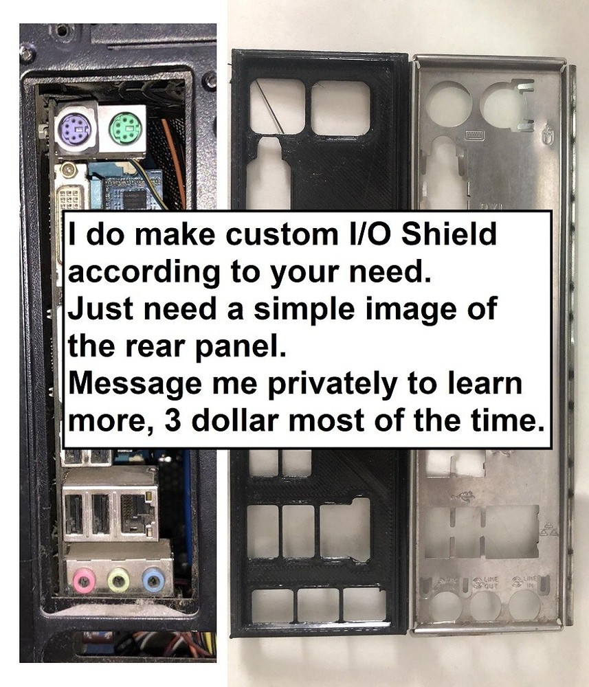 Asus X58 Sabertooth IO Shield, 3D Printed, I/O Backplate