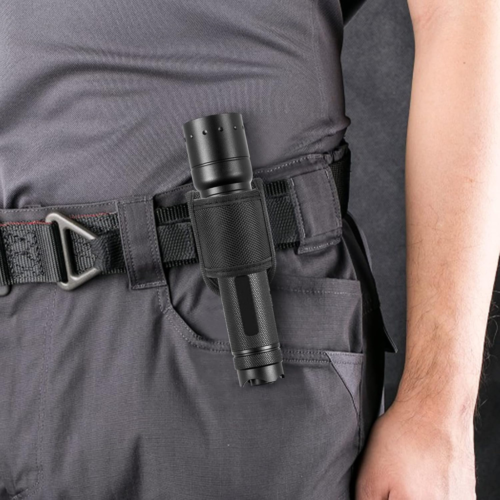 Flashlight Holster for Duty Belt, Open Top D Cell Compact Light Holder Case