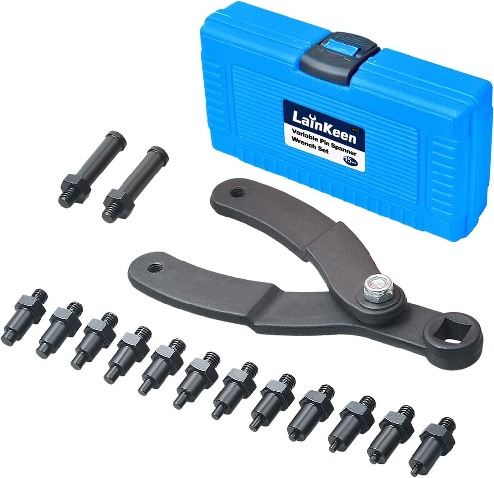 15Pc Universal Camshaft Pulley Holder Tools Kit,Variable Pin Spanner Wrench K...