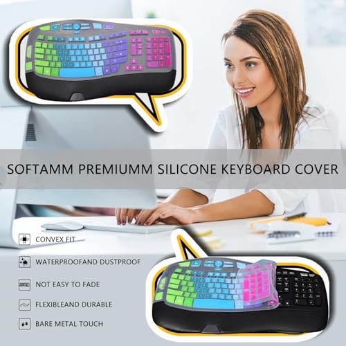 Keyboard Cover for Logitech K350 MK550 MK570 Wireless Wave Rainbow
