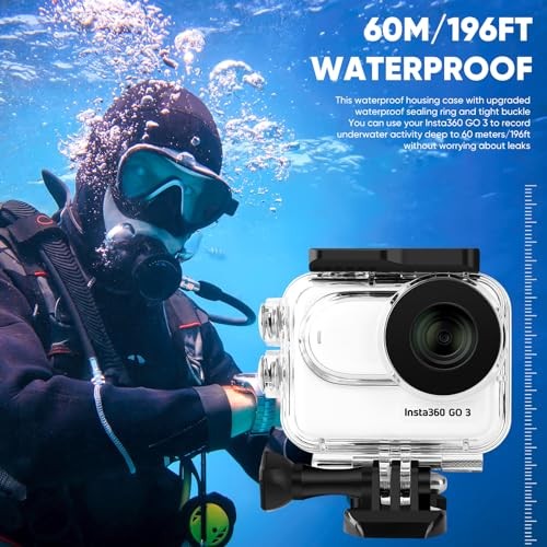 Waterproof Case&Floating Hand Grip Compatible with Insta360 GO 3, Protective