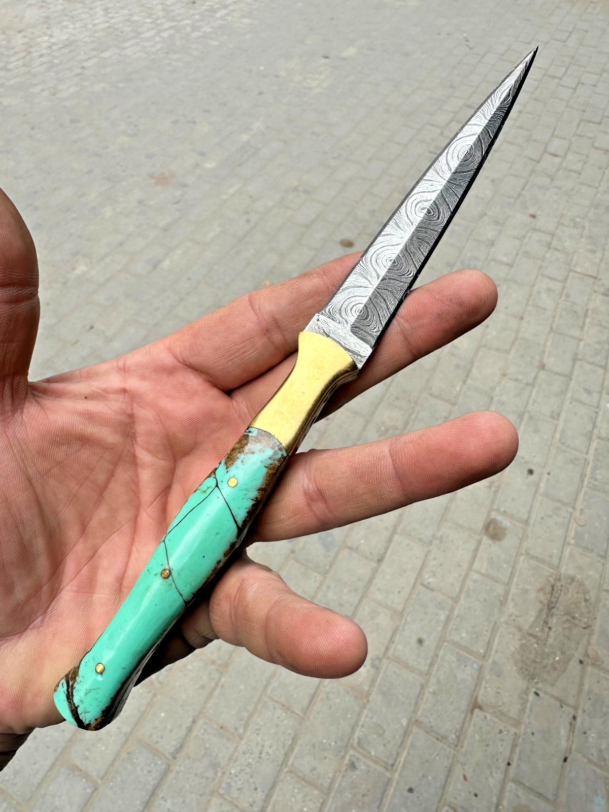 CUSTOM HANDMADE FORGED DAMASCUS STEEL BOOT KNIFE THROWING HUNTING DAGGER - 1438