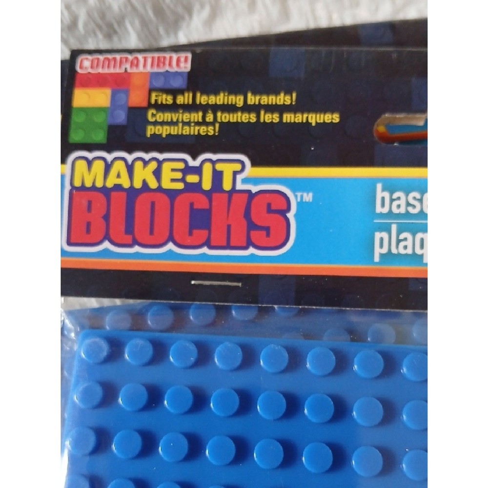 Make-It Blocks Base Plate - Bright Blue 5x5. Fits All Leading Brands