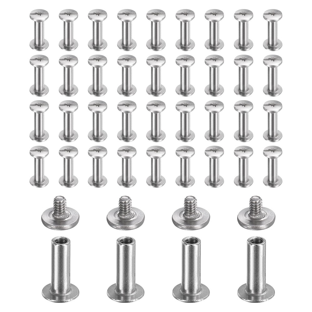 40set Phillips Chicago Screw M2x10mm Binding Post Screw, Silver