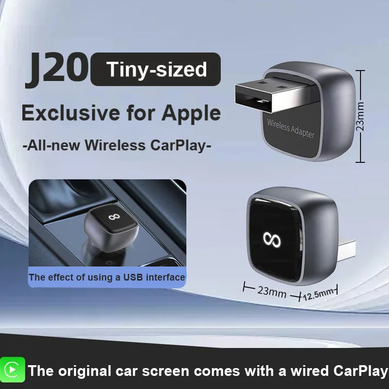 2in1 Wired To Wireless CarPlay&Android Auto Adapter Car Styling Access Mini USB