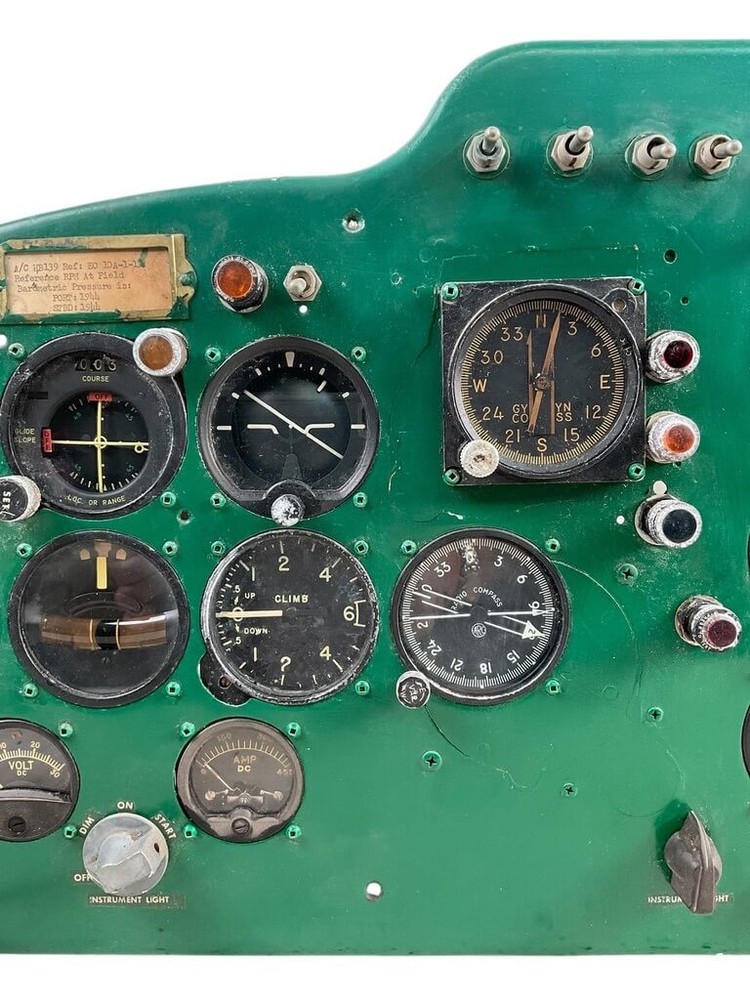 WW2 Canadian RCAF Beach 18 Instrument Panel Complete Original