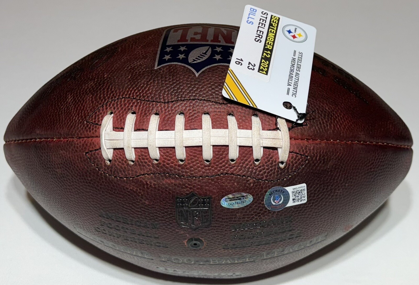 Steelers Game Used Ben Roethlisberger Touchdown TD Pass Football 9/12/21 Bills