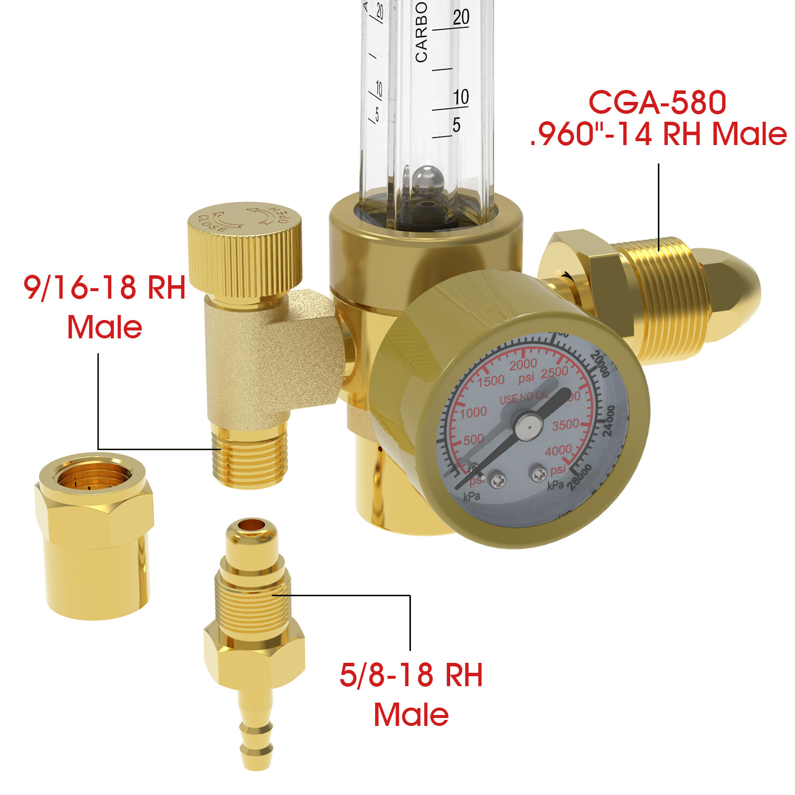 YesWelder Argon/CO2 FlowMeter Regulator for TIG/MIG Welding