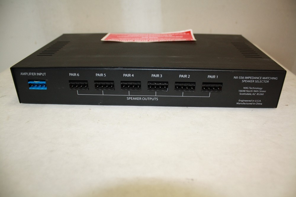 NXG TECHNOLOGIES NX-SS6 SPEAKER SELECTOR