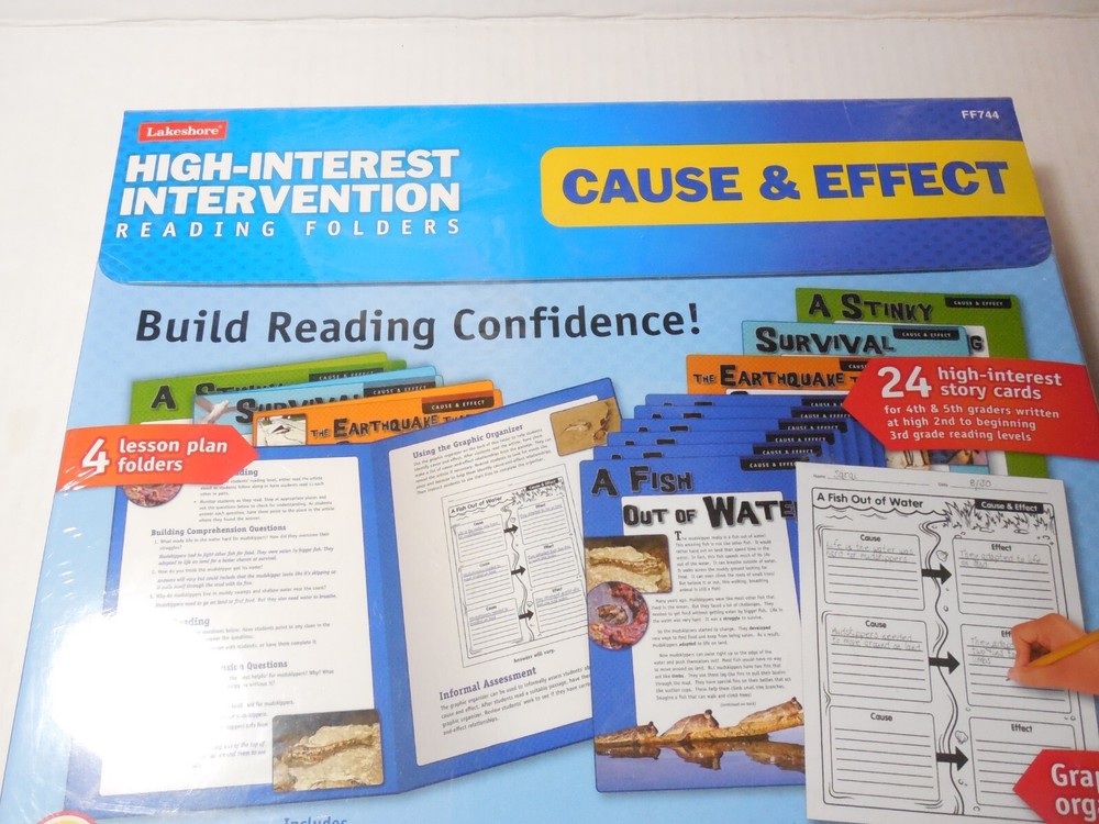 Lakeshore High-Interest Intervention Reading Folders Cause Effect Grades 9+ New