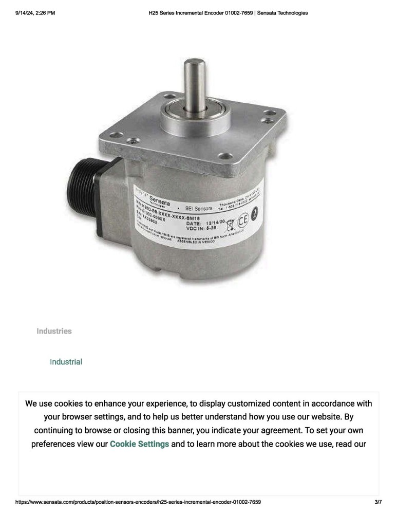 Baldor 1/4HP DC Motor with Encoder 90v