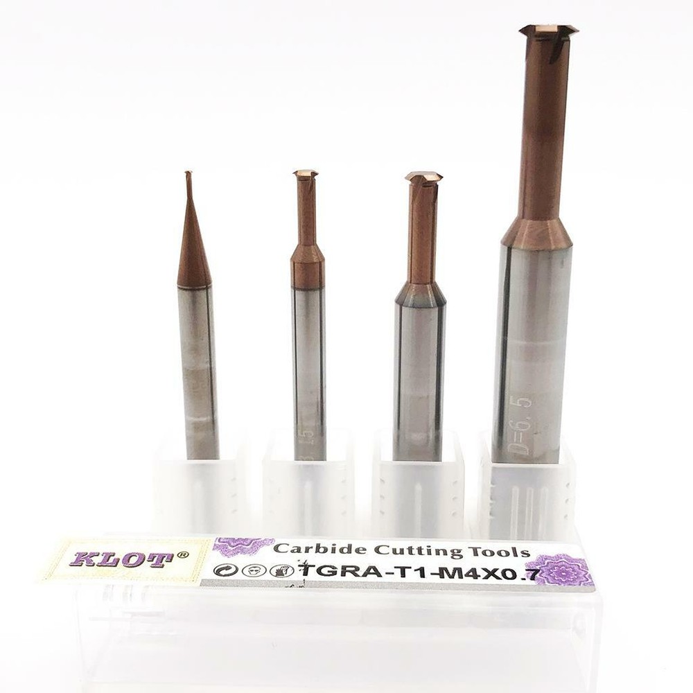 AlTiN Coated Solid Carbide Single Tooth Metric Threading Milling Cutter M1.4-M30