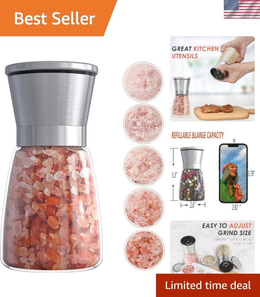 Glass Spice Grinder with Ceramic Blades – Rust-Proof and Refillable