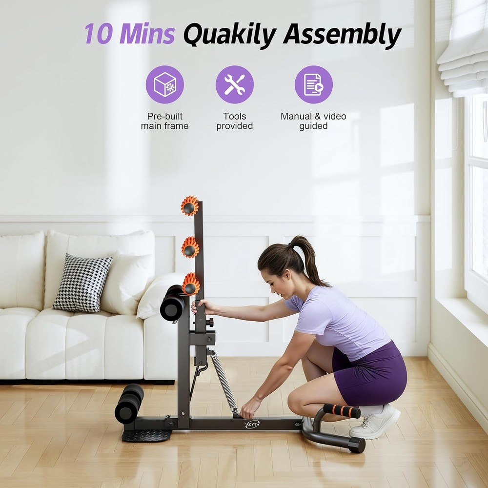 Deep Squat Machine, Adjustable Glutes Trainer Core & Abs for Black