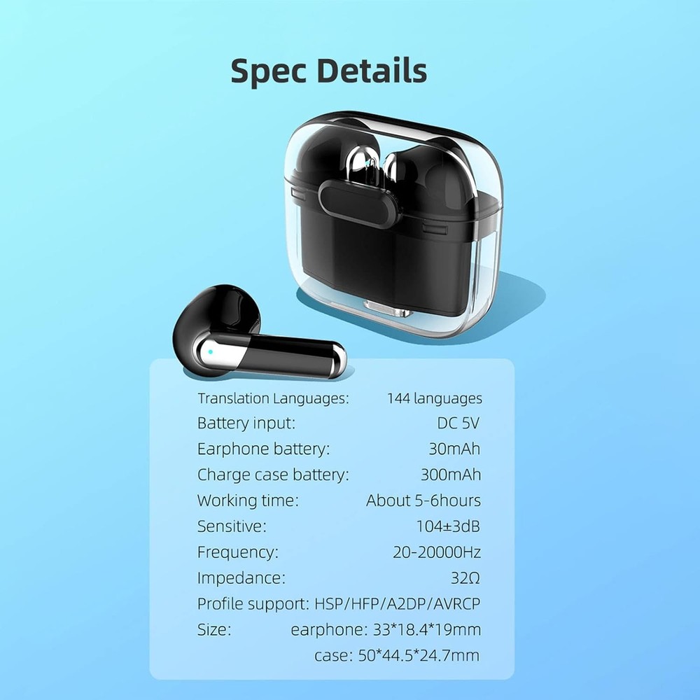 Language Translator Earbuds, Multifunctional Bluetooth Earphones...