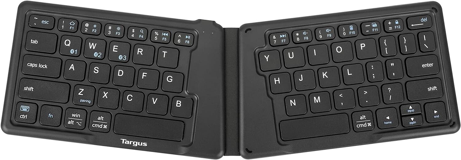 Targus Wireless Folding Keyboard Bluetooth Antimicrobial Protection AKF003US