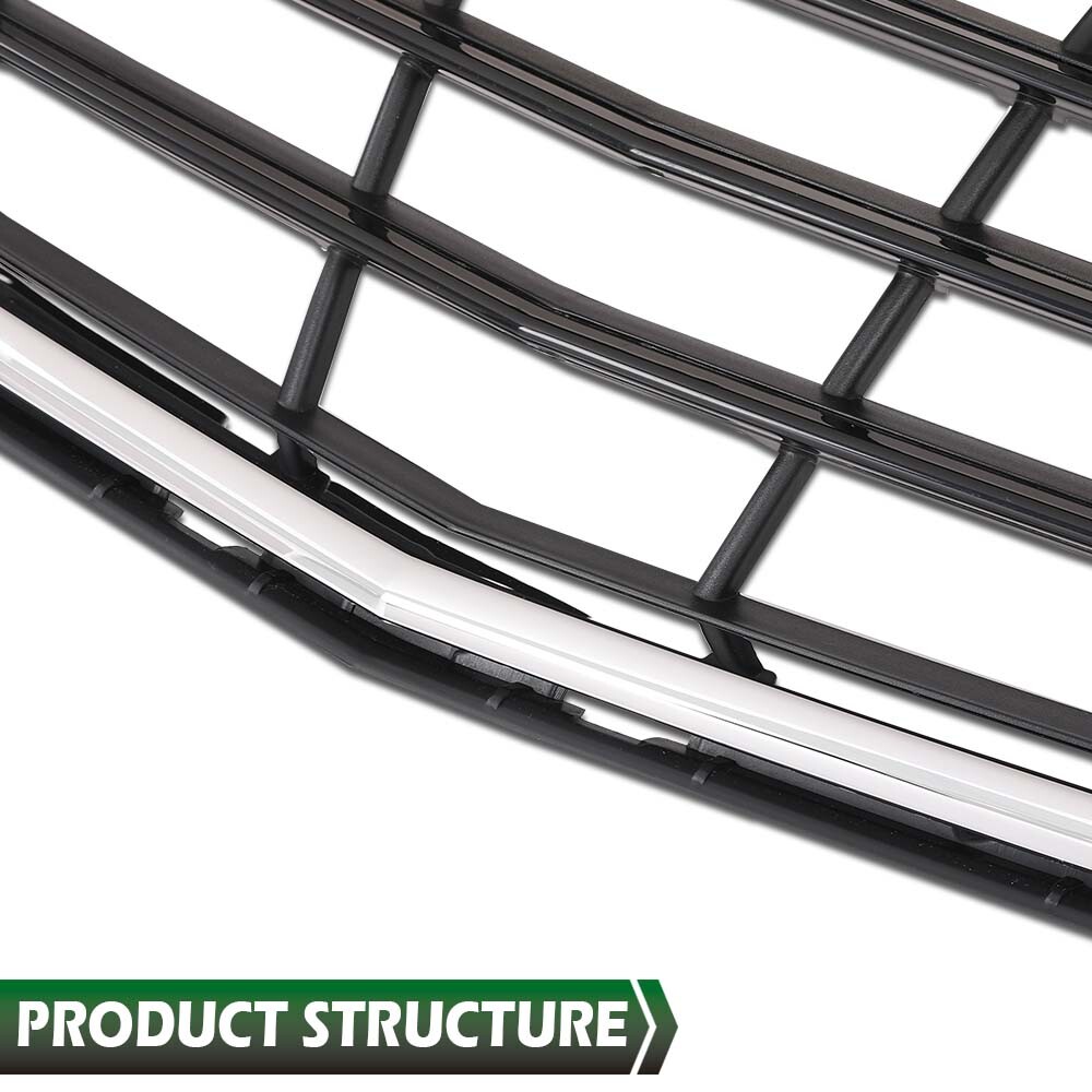 Fit For 18-21 Chevrolet Equinox Front Bumper Upper Grille Grill w/ Chrome Trim