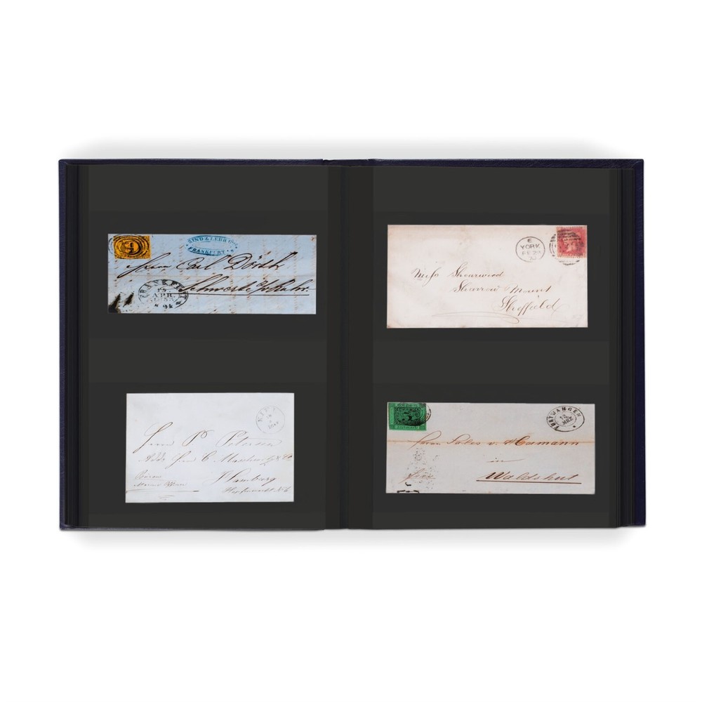 Lighthouse Letter / Stamps Stockbook 9 x 12 64 2 Pocket Black Pages Hold 128 FDC