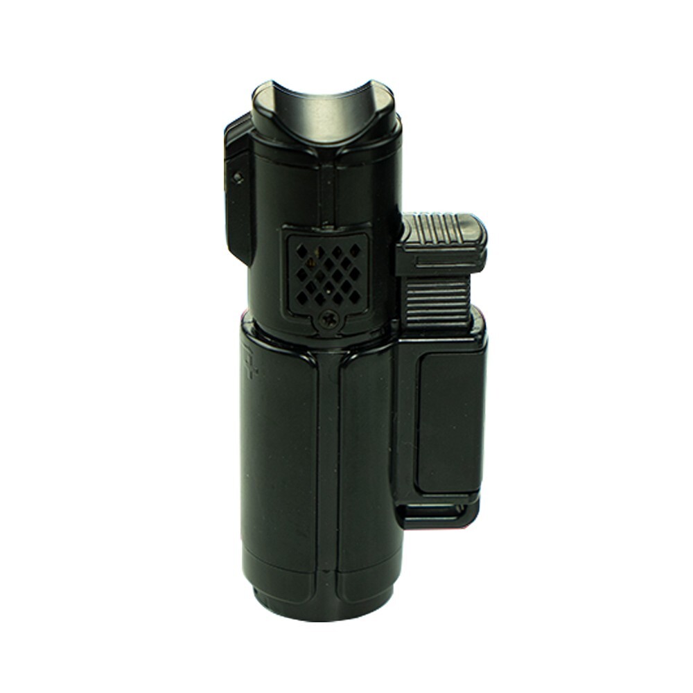 Triple Jet Flame Torch Lighter Refillable Lockable Windproof W/ Cigar Puncher