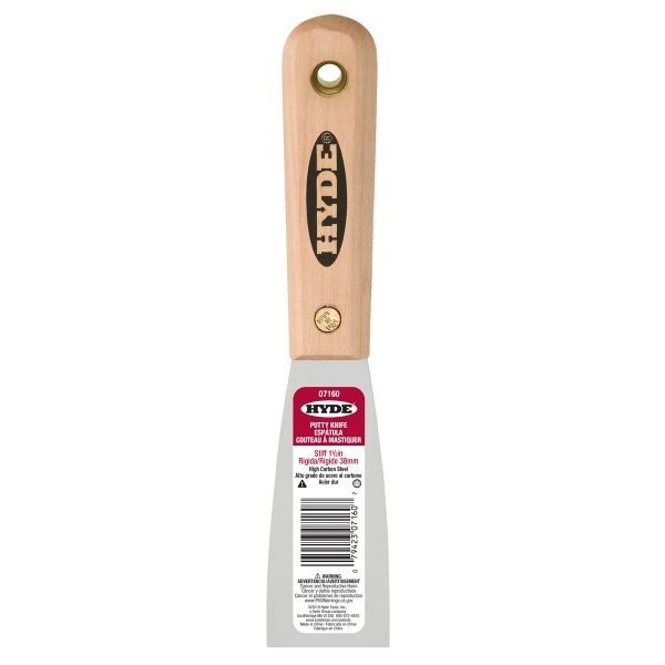 Hyde Tools - Stiff Putty Knife, Hardwood Handle