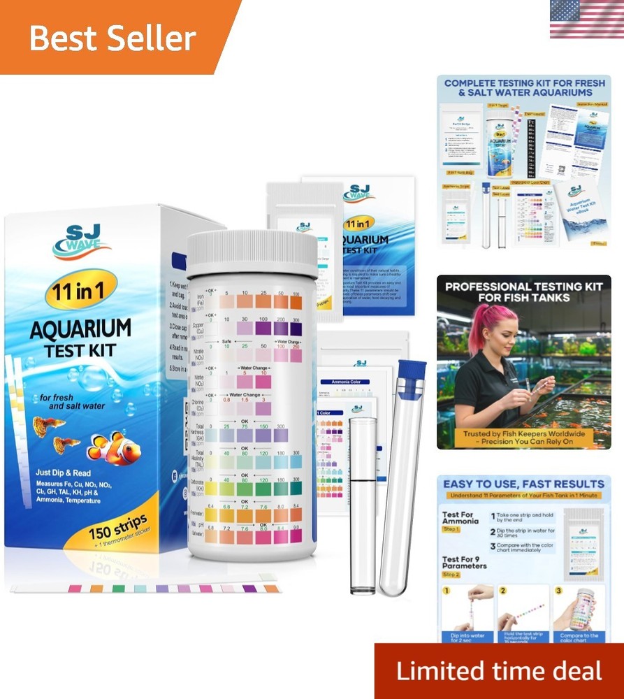 Aquarium  Strips - 11 Parameters & 150 Strips for Expert Fish Care Solutions