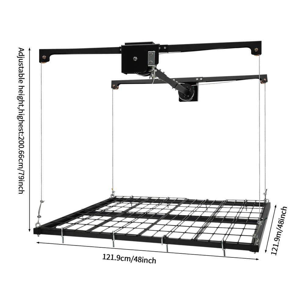 300lbs Garage Storage Rack Ceiling Warehouse Organizer Rack Lifting Storage Rack