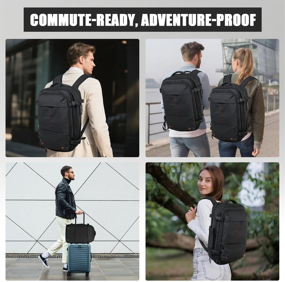 Vacpack Backpack with Vacuum 60L One-Touch Air Extraction, One Size, Black