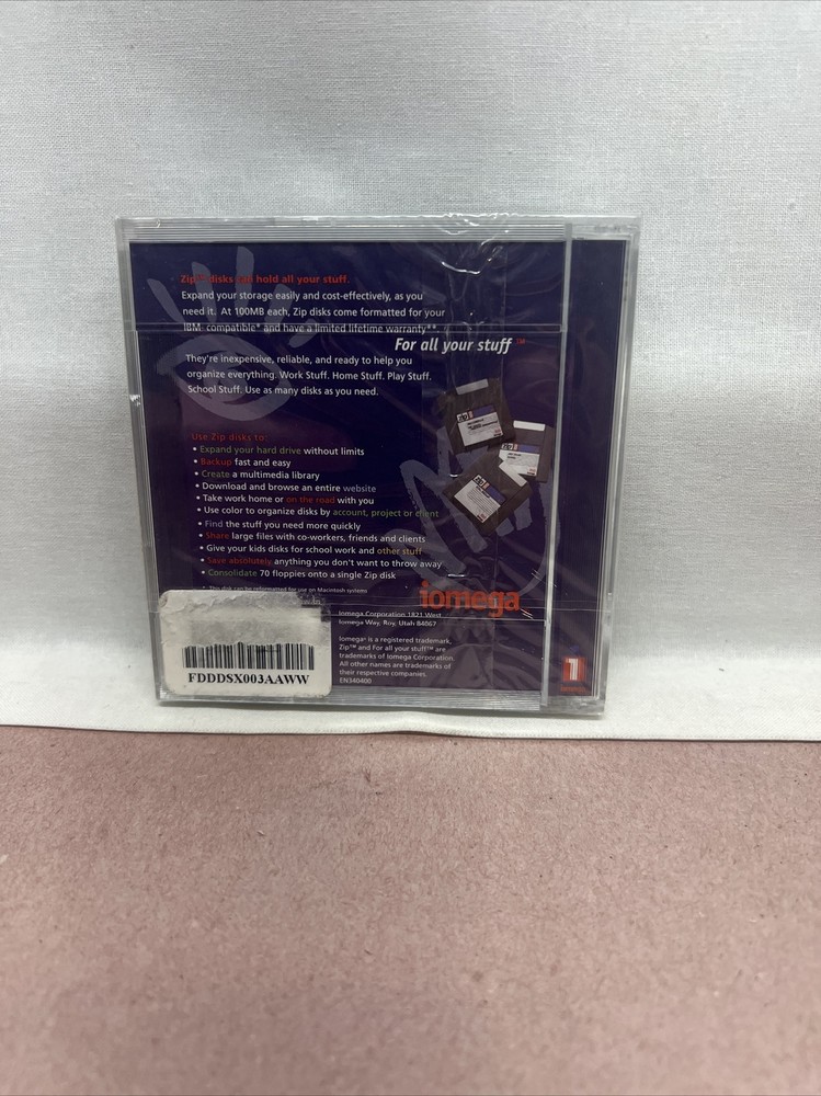 Iomega Zip 100 MB Disk IBM Formatted ZIP Disk (New)